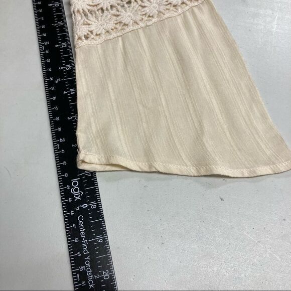 ALTAR’D STATE,Women’s Ivory,Crochet Lace,Long Sleeve,Small Top, asymmetrical hem - Picture 5 of 8